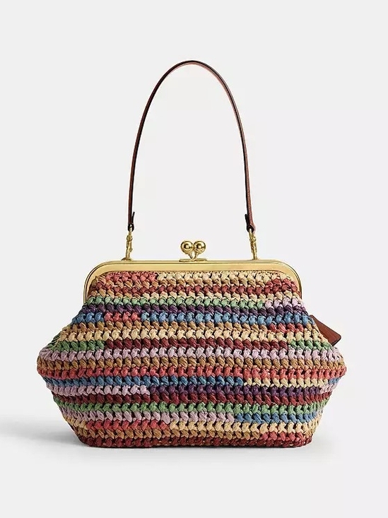 Coach Handbags - Coach Kisslock Straw Bag 27